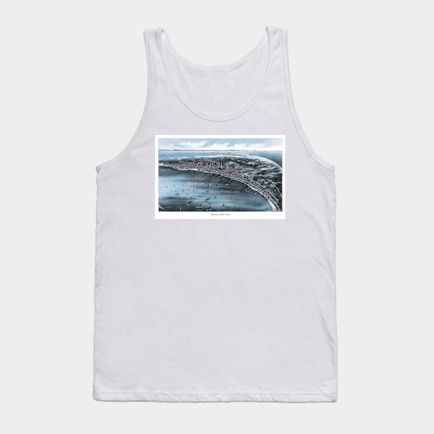 PROVINCETOWN MASSACHUSETTS city old map Tank Top by FrenchPrinting